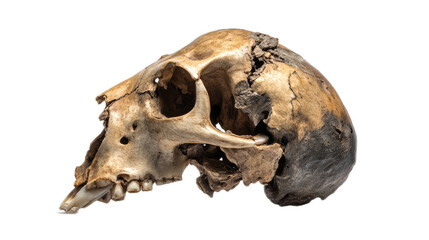 Skull of an Ancient Animal in Detailed Perspective