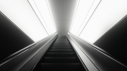 Obraz premium Modern escalator, bright, futuristic