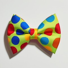 Colorful polka dot bow tie on white background