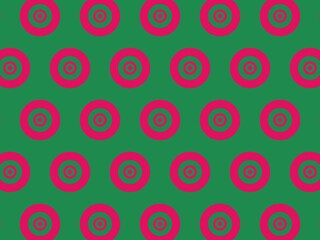 Seamless pattern of vibrant pink and green concentric circles, perfect for adding a playful pop of color to any design.