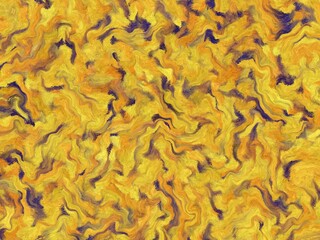 Seamless abstract background with a swirling, marbled texture in shades of yellow, orange, and purple, ideal for various design applications.