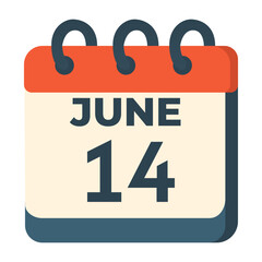 14 june calendar vector on white background
Vector calendar with date