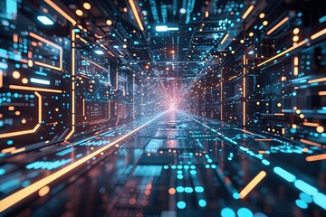 Innovative Technology Background Created by Futuristic Digital Particles