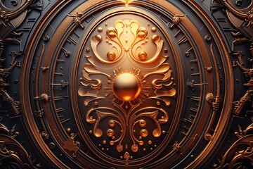 Obraz premium Vibrant Bronze Halftone Oval Background for Technology and Science Applications