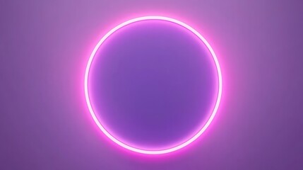 Obraz premium Neon circle design, bright purple background