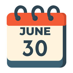 30 june calendar vector on white background
Vector calendar with date