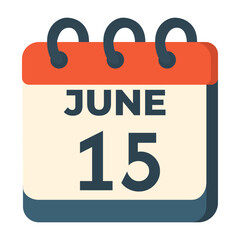 15 june calendar vector on white background
Vector calendar with date