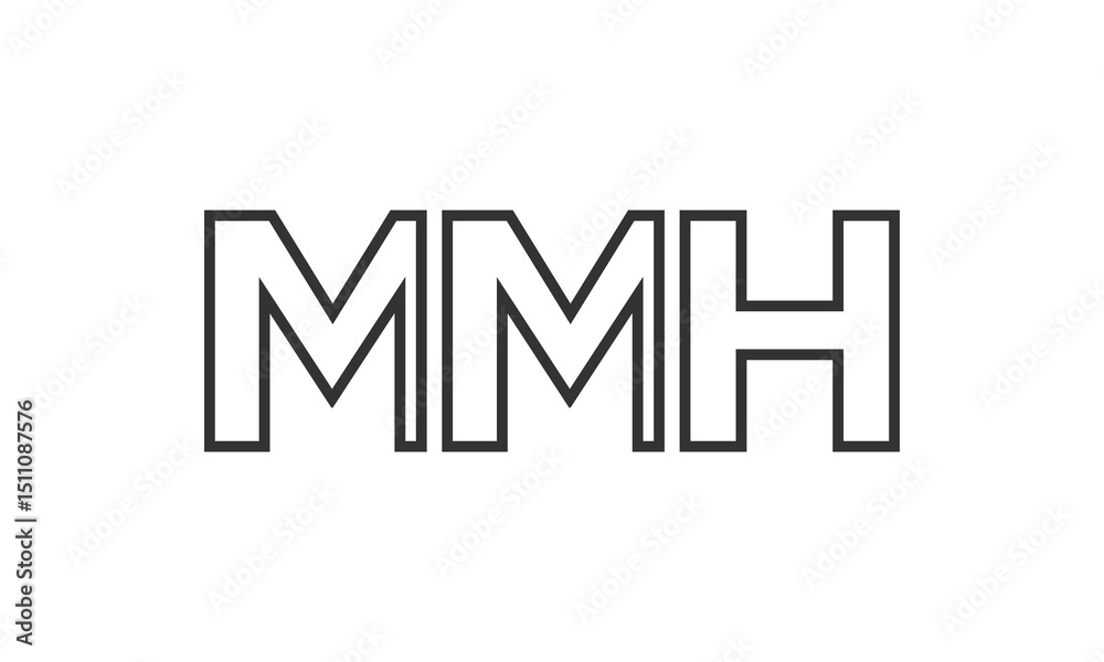 Fototapete mmh logo design template with strong and modern bold text. initial based vector logotype featuring s