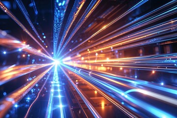 High-Speed Fiber Optic Cable Design with Vibrant Clarity and Dynamic Illumination