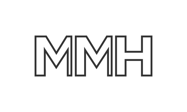 MMH logo design template with strong and modern bold text. Initial based vector logotype featuring simple and minimal typography. Trendy company identity.