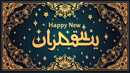  happy muharram . Islamic new year horizontal banner.
