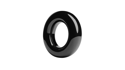 Abstract Black Torus 3D Render Minimalist Geometric Shape