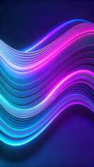 Futuristic Glowing Neon Waves Background