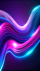 Futuristic Glowing Neon Waves Background