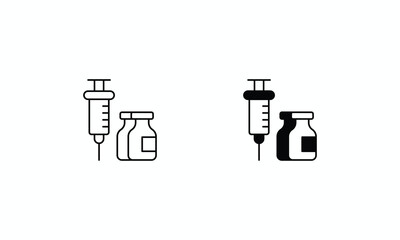 Hormone Theraphy  icons set Line and Glyph black vector icon stock illustration