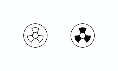 Radiation  icons set Line and Glyph black vector icon stock illustration