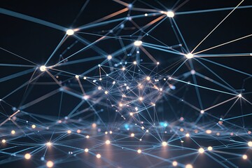 Cutting-Edge Digital Universe: Geometric Network of Lines and Nodes in 3D Display