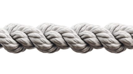 Twisted Natural Fiber Rope Isolated on White Background