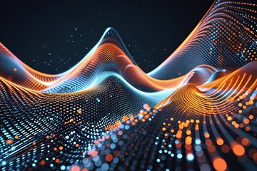Bold Line Mesh Particles in a Tech Essence BackgroundSeamless Abstract Tech Mesh Structure Interface Design
