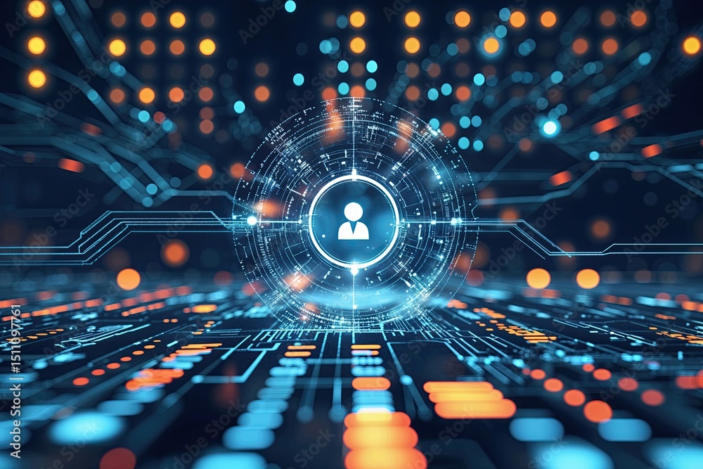 Poster innovative technology background in digital networking and cyberspace dynamics