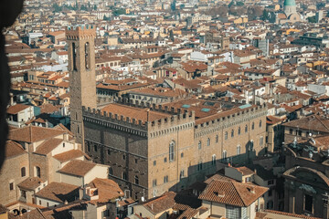 aerial view of florence - palazzo vecchio