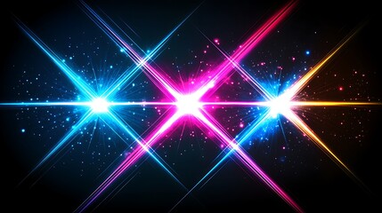 Abstract colorful light beams
