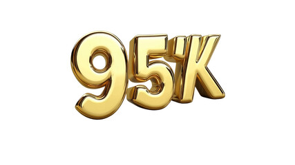 95K Golden Number - 3D Render of Gold Ninety-Five Thousand