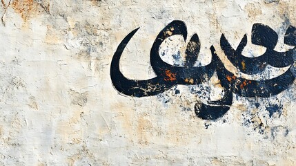 Arabic calligraphy on textured wall