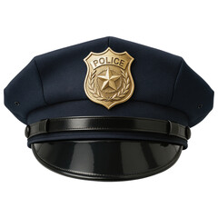 Police Officer Cap with Gold Badge Law Enforcement Headgear