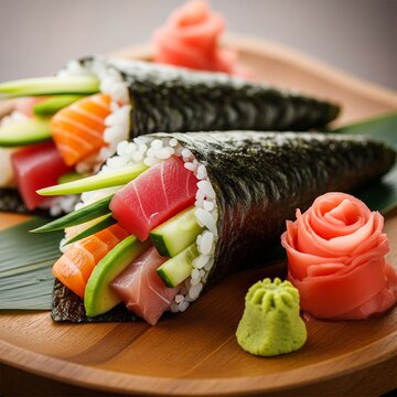 手巻き寿司 (Temaki Sushi &ndash; Hand-Rolled Sushi)
