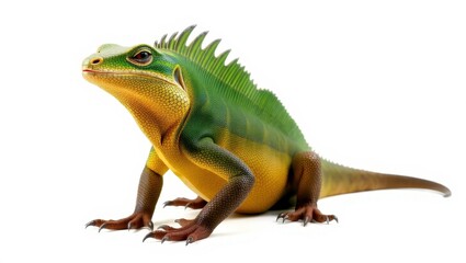 Obraz premium Colorful Crested Lizard with Detailed Scales and Sharp Claws
