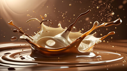 Velvet Splash: A Symphony of Coffee & Cream, Generative Ai
