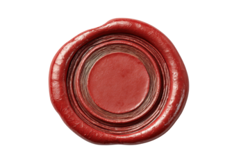 PNG Red wax seal on black background with circular design