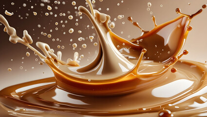 Velvet Splash: A Symphony of Coffee & Cream, Generative Ai