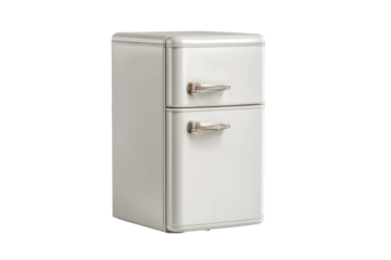 PNG Vintage white retro refrigerator with dual compartments