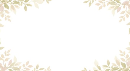 Fototapeta premium Leaf Border Elegant Greenery Decoration