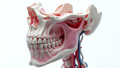 Detailed Anatomical Model of the Human Skull and Jaw, Medical Educational Resource