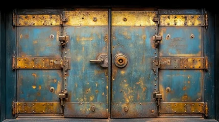 Acrylglasbilder Alte Türen Rustic, aged metal doors  © Darminah