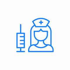 nurse vaccination icon sign vector