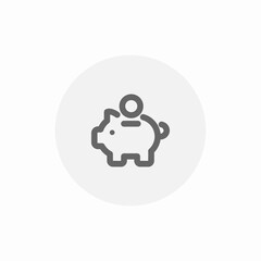 piggy bank coin icon sign vector