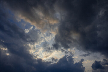 clouds in the sky with sun behind 