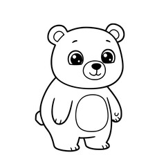 Obraz premium Bear drawing illustration for kids coloring book