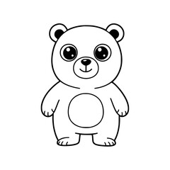 Obraz premium Bear drawing illustration for kids coloring book