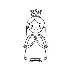 Queen drawing illustration for kids coloring book