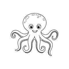 octopus cartoon coloring page