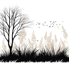 Obraz premium Nature Silhouette Design for Creative Projects - Graphic Resource for Designers and Artists