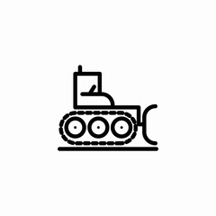 tracked digger icon sign vector