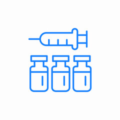 vaccine bottles syringe icon sign vector