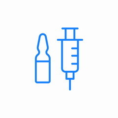 vaccine vial syringe icon sign vector