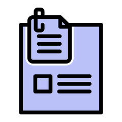 Fototapeta premium Reminder Sticky Note Icon - Solid Color Lineal Style for Quick Notes. (Solid Color Lineal Style)